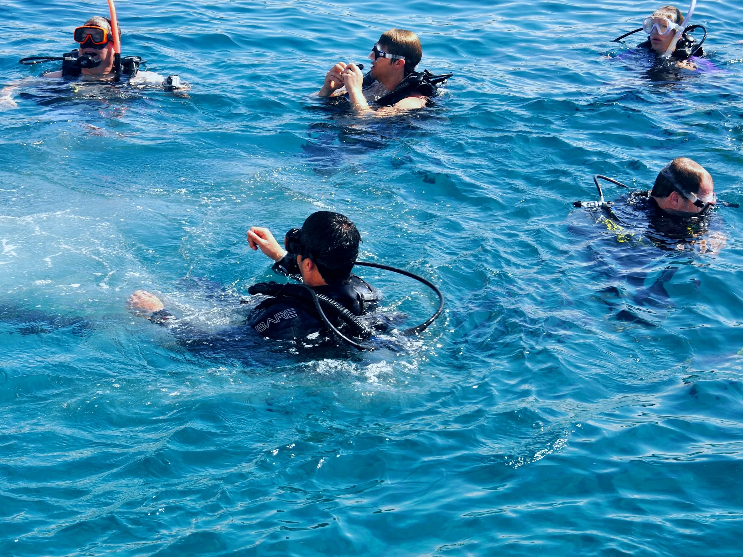 First-time scuba diver enjoying the underwater experience